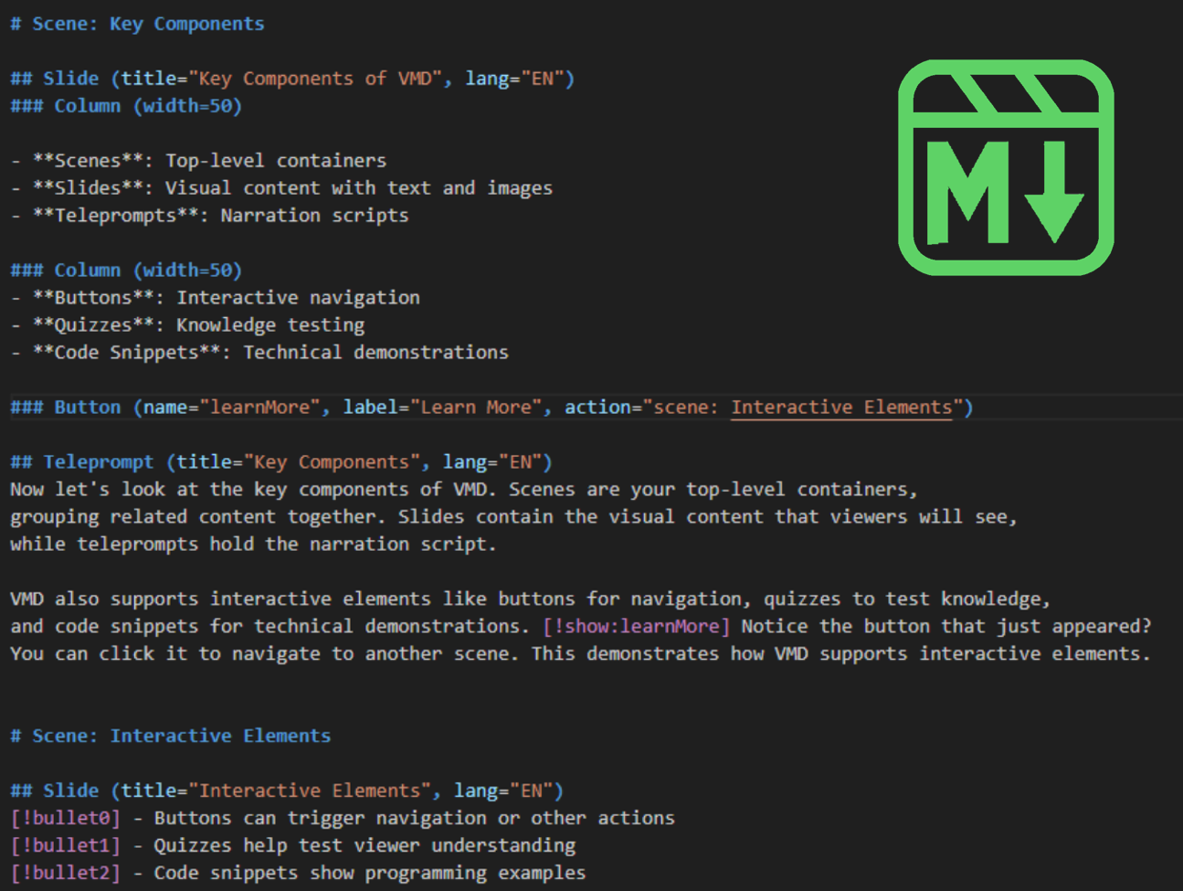 Video Markdown (VMD)